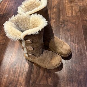 UGG Tan Shearling Button Boots